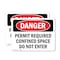 Signmission 7 in H x 10 in W, Plastic, Rectangle, Permit Required Confined Space Do Not Enter OS-2PACK-DS-P-710-L-2157 - alternate 1